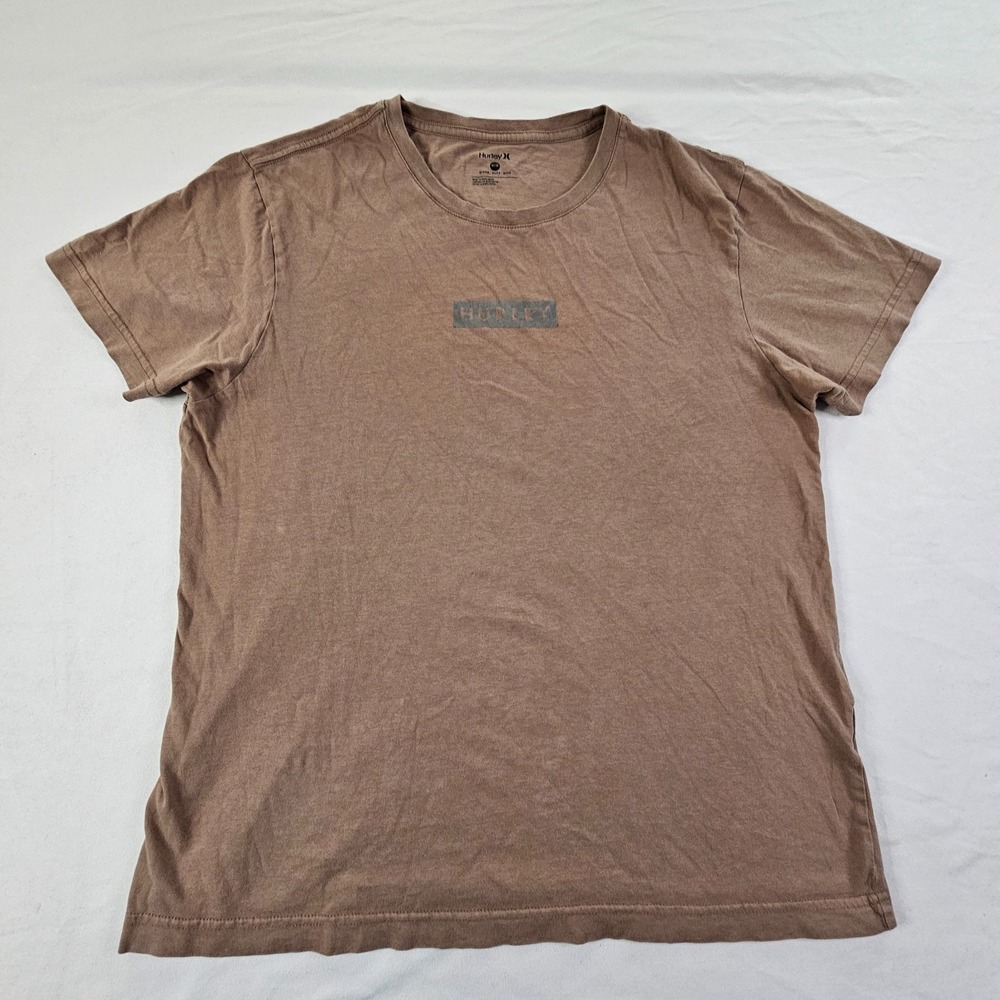 Hurley Brown Short Sleeve Cotton Logo T-Shirt Men's M